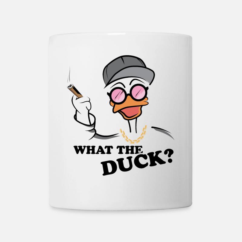Qu’est-ce que le canard drôle canard gangster dictons drôles - Mug blanc - blanc