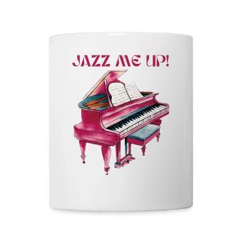 Piano jazz avec des notes de musique colorées - Mug blanc - blanc - Devant