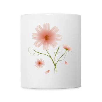 schöne Cosmea Blume rosa Blüten Illustration - Tasse - Weiß - Vorne