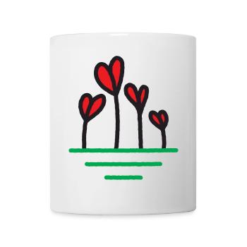Herz sprießt in Blüte - Tasse - Weiß - Vorne