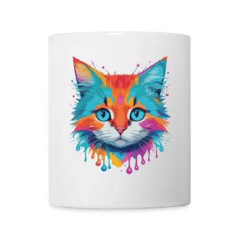 Niedliche Katze - Tasse - Weiß - Vorne