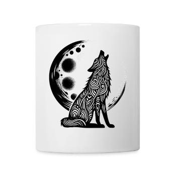 Wolf howls at the moon - Mug - white - Front
