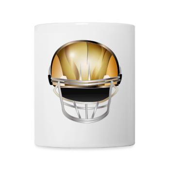 Football helmet motif in shimmering Mettalic colours - Mug - white - Front