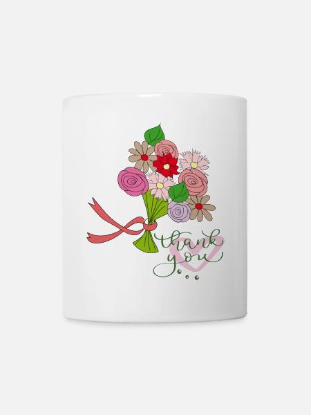 Danke Blumenstrauß - Tasse - Weiß