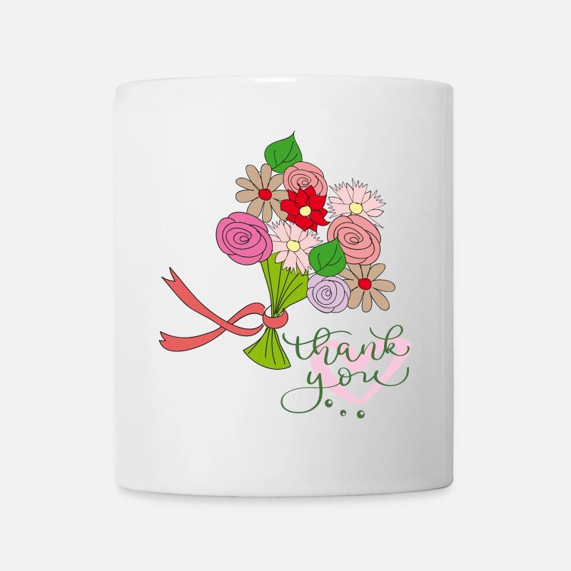 Danke Blumenstrauß - Tasse - Weiß