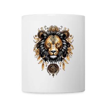 Stunning Majestic Lion in Black and Gold - Mug - white - Front