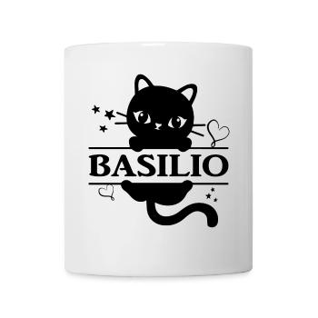 T-shirt Basilio T-shirt chat Katze idée cadeau - Mug blanc - blanc - Devant