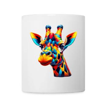 Giraffe colored and painted like Harlequin - Mug - white - Front