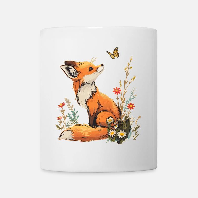 Volpe e farfalla - Tazza - bianco