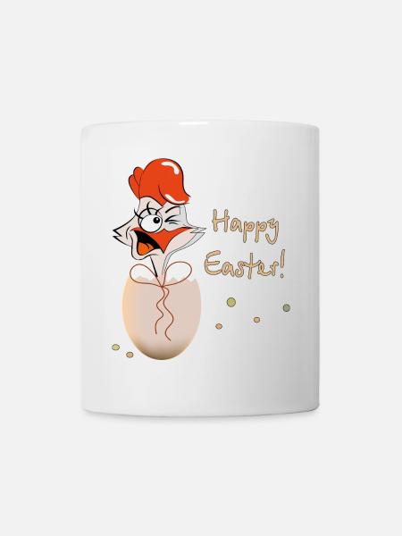 Happy Easter Hahn Ostern - Tasse - Weiß