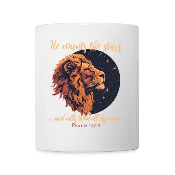 Löwe Bibelvers Christlich - Tasse - Weiß - Vorne