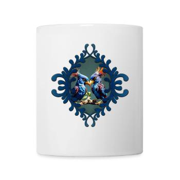 Verliebte Fantasievögel - Tasse - Weiß - Vorne
