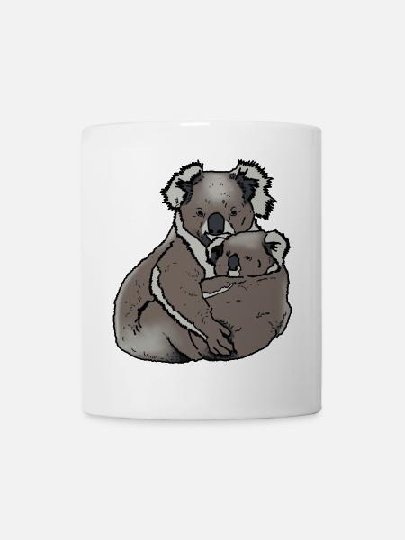 Koala - Mama mit Baby - Tasse - Weiß