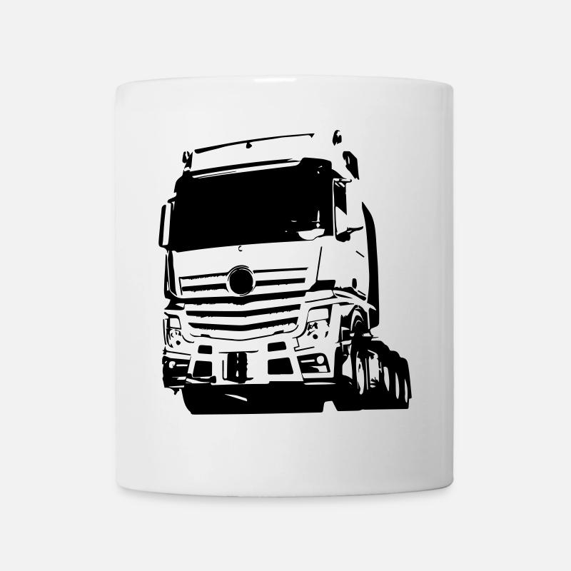 Silhouette de camion allemand - Mug blanc - blanc