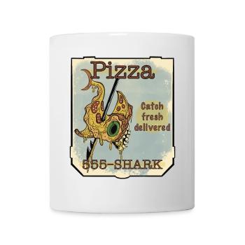 Requin de la pizza - Mug blanc - blanc - Devant