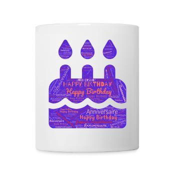 JAHRESTAG. ALLES GUTE ZUM GEBURTSTAG. ALLES GUTE ZUM GEBURTSTAG. - Tasse - Weiß - Vorne