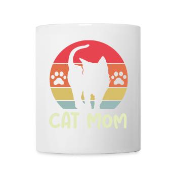 cat mom retro logo cats mom vintage icon icon - Mug - white - Front
