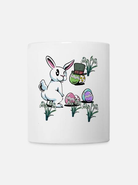 Schlappohr Kind Ostern Eier Hut Nager Kaninchen - Tasse - Weiß