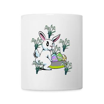 Spring snowdrop flowers Easter bunny - Mug - white - Front