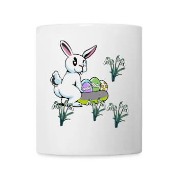 Kind Kinder Kleinkind Baby Ostern Eier Hase Blumen - Tasse - Weiß - Vorne