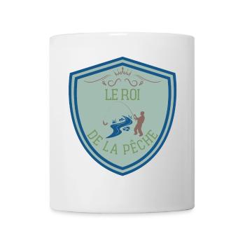 Roi de la pêche. Papa pêcheur. Papy pêcheur. Fête - Mug blanc - blanc - Devant