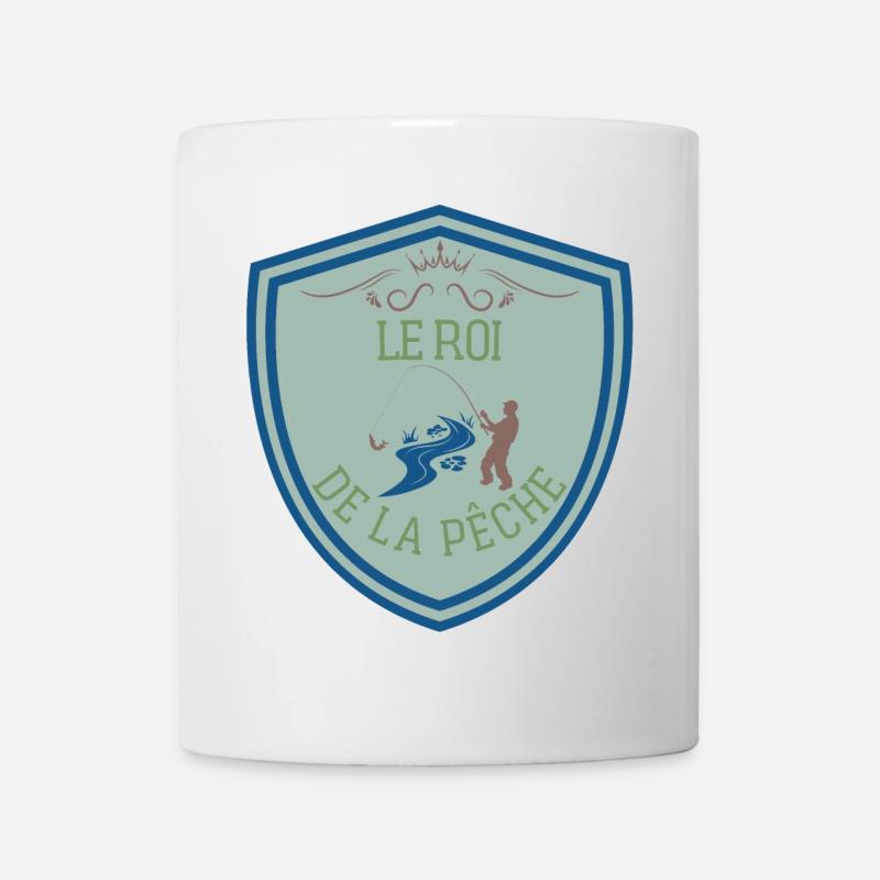 Roi de la pêche. Papa pêcheur. Papy pêcheur. Fête - Mug blanc - blanc