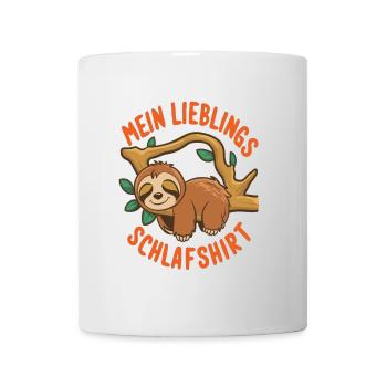 Mein Lieblings Schlafshirt | Faultier T-Shirt - Tasse - Weiß - Vorne
