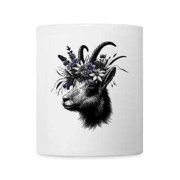 Gams Blumen Alpen Wildtiere Illustration - Tasse - Weiß - Vorne