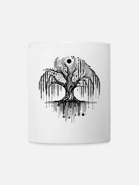 Technologie Lebensbaum Platine Weide - Tasse - Weiß