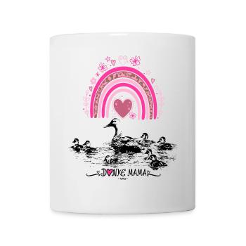 Maman canard pour la fête des mères avec poussins et arc-en-ciel - Mug blanc - blanc - Devant
