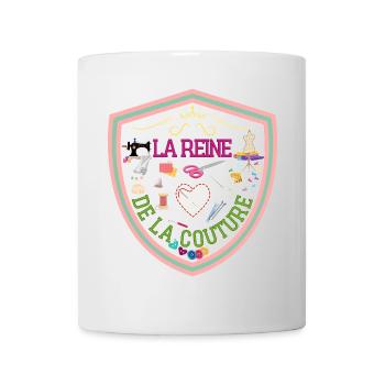 Reine de la couture. Couturière. Machine à coudre. - Mug blanc - blanc - Devant