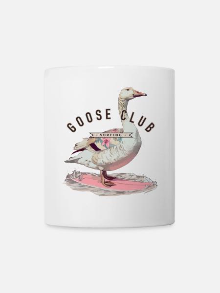 Goose Surfing T-Shirt Design - Mug - white