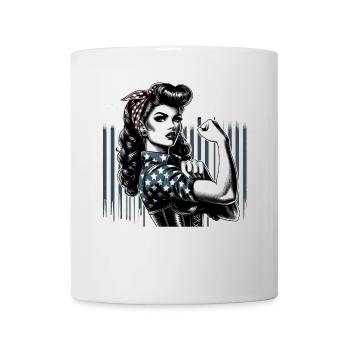 Strength Strong Woman Rockabilly Biceps Gift - Mug - white - Front