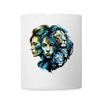 La présence puissante des Lions - Mug blanc - blanc - Devant