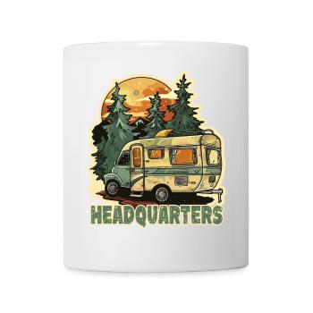 Waldcamper im Sonnenuntergang Campingfreund - Tasse - Weiß - Vorne