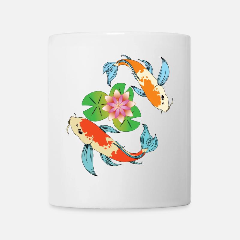 Koi et fleur de lotus - Mug blanc - blanc