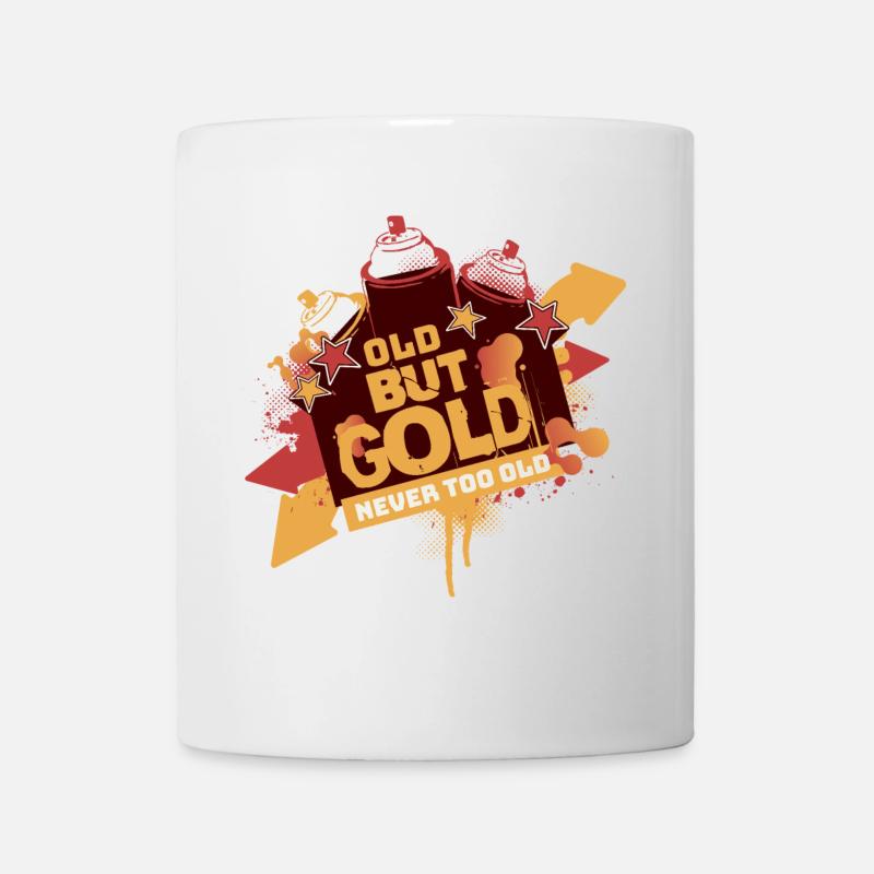 Old but Gold Graffiti Retro Never too Old - Tasse - Weiß