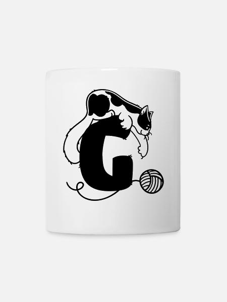 Katze Buchstabe G - Tasse - Weiß