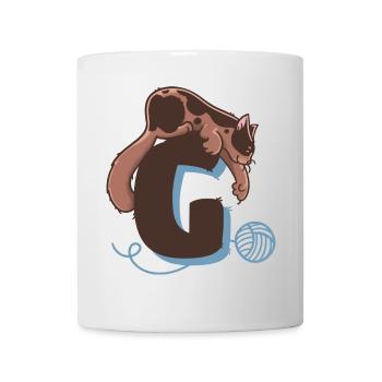 Lettre G du chat - Mug blanc - blanc - Devant