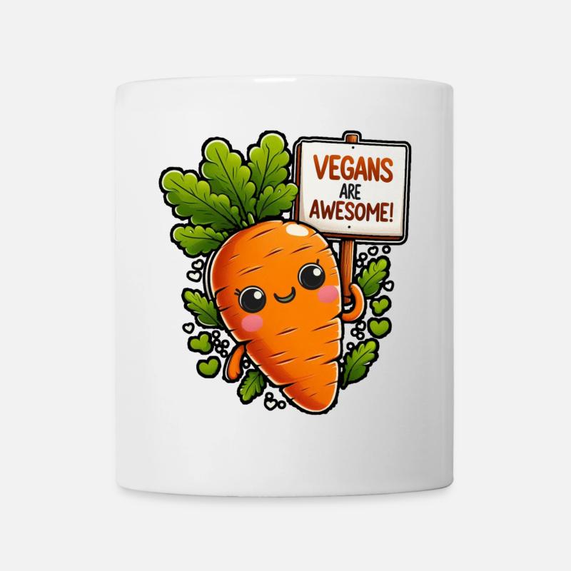 Vegan carrot mascots are great - Mug - white