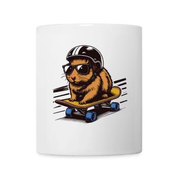Skateboard Hamster mit Helm - Tasse - Weiß - Vorne