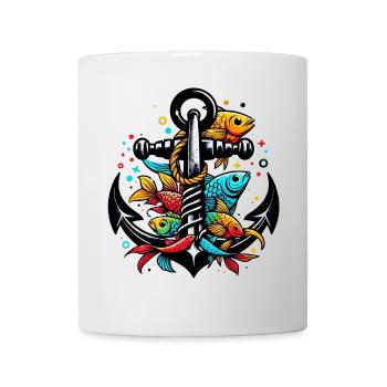 An Anchor with Fish - Mug - white - Front