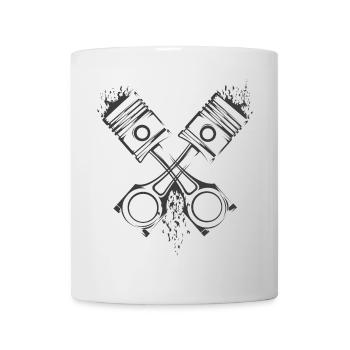 v8 piston flamme tuner tuner voiture symbole - Mug blanc - blanc - Devant