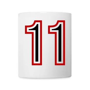 Maillot 11 Nombre d’années - Mug blanc - blanc - Devant