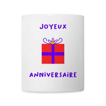 ANNIVERSARY. HAPPY BIRTHDAY. HAPPY BIRTHDAY. - Mug - white - Front