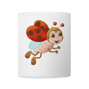 niedlicher Comic Marienkäfer - Tasse - Weiß - Vorne