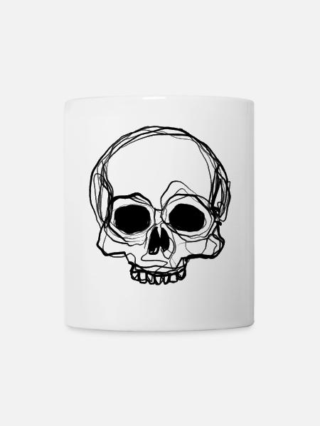 Skull - Pencil Drawing - Mug - white