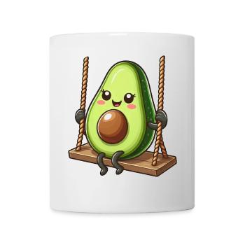 Mignon avocat se balançant terrain de jeu bande dessinée bande dessinée - Mug blanc - blanc - Devant