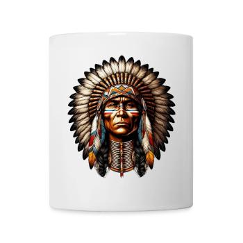 Amerikanischer Indianer Amerikaner - Tasse - Weiß - Vorne