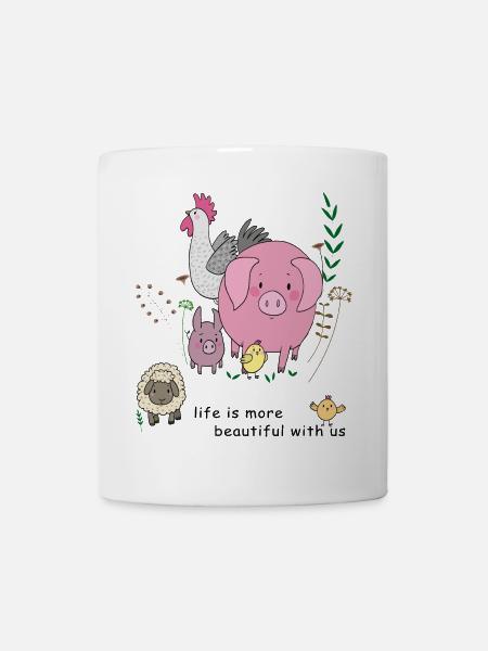 Bauernhof, life is more beautiful with us - Tasse - Weiß